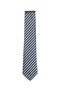 Silver Colored Striped Navy Blue Men's Tie - 8 cm Wide - 6