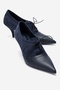 Medley Navy Blue Suede Navy Blue Leather Lace-Up Women's Heeled Shoes