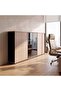 OLSON OFFICE CABINET MEDIUM - NATURAL & DARK GREY