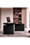 HALPERT OFFICE DESK RIGHT SIDE RETURN 200CM - BLACK - 3