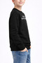 20604-26 Boy's Sweatshirt with Text Print, Cotton, Long Sleeve, Comfortable Casual Sweatshirt - 7