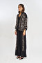 Women's Stylish Shirt/Jacket with Sequin and Bead Embroidery and Buttons - 2