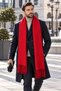 Unisex Tasseled Soft Textured Red Shawl Scarf, Men's Winter Neck Scarf, Gift for Men, 45X200Cm - 5