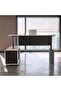 OLSON OFFICE DESK RIGHT SIDE RETURN ADJUSTABLE HEIGHT 200CM W X 70-120CM H -NATURAL & DARK GREY - 4