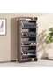 TINASH SHOE RACK 24 PAIRS WITH 4 DOOR - GREY & WALNUT - 2
