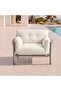 MODERN COLLECTION OUTDOOR SOFA SET 3+1+1+2 COFFEE TABLE - GREY & CREAM - 3
