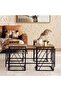 NOUR 1+4 COFFEE TABLE SET - BROWN - 2
