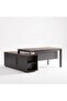 SCHRUTE OFFICE DESK RIGHT SIDE RETURN 180CM - DARK BROWN & DARK GREY - 8