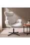 BREDON ACCENT CHAIR FABRIC WITH SWIVEL - WHITE