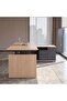 OLSON OFFICE DESK RIGHT SIDE RETURN ADJUSTABLE HEIGHT 200CM W X 70-120CM H -NATURAL & DARK GREY - 5