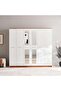 SUNRISE 6 DOOR WARDROBE - WHITE GLOSS - 3
