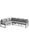 ALBANN OUTDOOR 8 SEATER SOFA SET (3 OTTOMAN + TABLE) - LIGHT GREY - 5