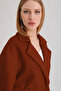Red Brown Cashmere Coat - 5
