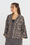 Women's Stylish Shirt/Jacket with Sequin and Bead Embroidery and Buttons