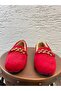 Women's Red Stone Accessory Chain Plush Home Slippers Byndvt04