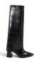2-in-1 Women's Boots with Detachable Dust Cover and Pointed Toe Detail - 7