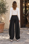 High Waist Lace-Up Elastic Cuff Sweatpants with Pockets - 5
