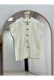 Mihra Crew Neck Buttoned Tie-Up Vest-Kr6022 Ecru - 2