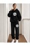 Unisex Street Style Letter Printed Top and Bottom Hooded Tracksuit Set