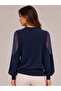 Women's V-Neck Balloon Sleeve Knitwear Sweater 27K12313-22 - 3