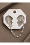 Polar Star Model Brass Silver Color Chain Linked Ear Cuff Earring Set