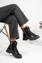 Women's Fur Lined Thick Serrated Sole Sneaker Boots with Lace-Up and Zipper, Warm and Comfortable Winter Boots - 2