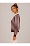 Women's Striped Polo Collar Knit Sweater 27K12303-30 - 2