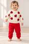 3D Floral Appliqué Baby Girl Sweatshirt and Sweatpants 2-Piece Seasonal Set 6-9-12-18 Months - 2