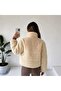 Women's Lined Zippered Plush Inflatable Coat - 2