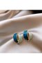 Xuping Blue Enamel Gold Spiral Ball Stud Earrings - Modern Non-Tarnish Anti-Allergic Colorfast Stylish Gift New Season Women's Earrings - 5