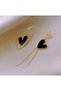 Xuping Black Heart Enamel Asymmetric Long Dangle Earrings - Black Heart Enamel Asymmetric Long Dangle Earrings - Stylish Non-Tarnish Anti-Allergy Color-Fast Women's Earrings - Statement Anti-Allergy Women's Earrings - 8