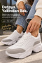 Women's Thick Sole Casual Sports Shoes Modern Lace-Up Casual Sneaker - 6