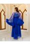 Special Design Elegant Butterfly Detailed 2-Piece Long Dressing Gown and Nightgown Set (Boxed) - 4