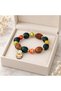 Matryoshka Figured Colorful Beaded Wooden Detailed Ethnic Design Bracelet - 3