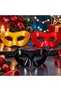 3Pcs Shiny Pvc Christmas Party Mask Red Mask Black Mask Gold Mask Christmas Xmas Mask - 4