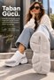 Women's Thick Sole Casual Sports Shoes Modern Lace-Up Casual Sneaker - 5