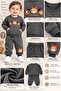 Baby Boy Antresit 2-Piece Set Thessaloniki Fabric Kangaroo Pocket Cuffed Sleeves Crew Neck Sweatshirt Elastic Waist Cuffed Legs - 2