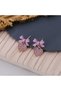 Xuping Lilac Bow Purple Glitter Heart Dangle Earrings - Vintage Cute Non-Tarnish Anti-Allergy Colorfast Stylish Gift Trend Women's Earrings - 5