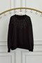 Sweatshirt with Stone and Bead Embroidery on the Collar - 3