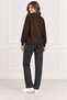 Women's Denim Shirt Collar Long Sleeve Oversize Knitwear Sweater - 5