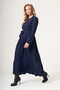 Cupro Embroidered Chiffon Dress 40813 Navy Blue