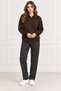 Women's Denim Shirt Collar Long Sleeve Oversize Knitwear Sweater - 4