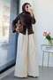 Premium Button-Front Thessaloniki Blouse Cardigan - Brown - 8
