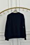 Sweatshirt with Stone and Bead Embroidery on the Collar - 4