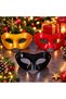 3Pcs Shiny Pvc Christmas Party Mask Red Mask Black Mask Gold Mask Christmas Xmas Mask - 5