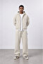 Men's Basic Panda Baggy Sweatpants Beige - 4