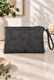 Faux Leather Hand Bag, Stylish Wrist Strap Zippered Portfolio Multi-Purpose Cosmetic Wallet and Hand Wrist Bag - 3