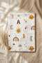 Letter Patterned Coffee Edge Piping Embroidered Cotton Muslin Baby Blanket 90*90 cm - 2