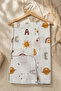 Letter Patterned Coffee Edge Piping Embroidered Cotton Muslin Baby Blanket 90*90 cm - 4