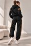 Leopard Stripe Detailed Hooded Women's Tracksuit Set - Black Zg3535 - 4